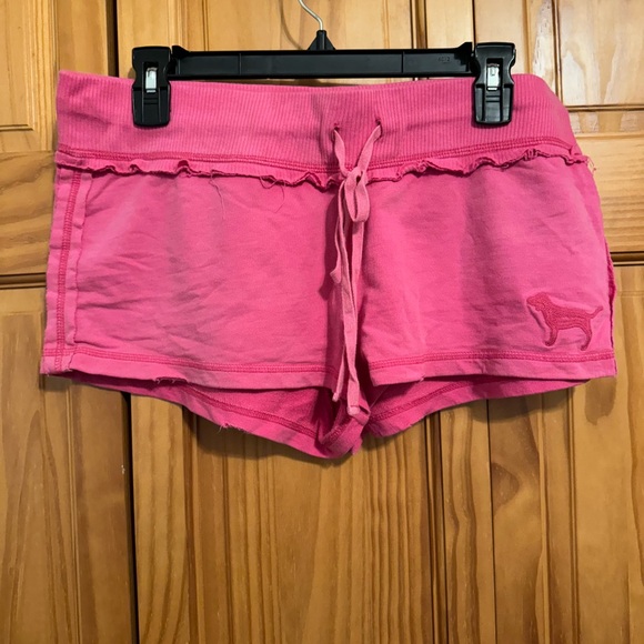 PINK Victoria's Secret Pants - Y2K PINK Victoria's Secret Ruffled Pink Athletic Shorts